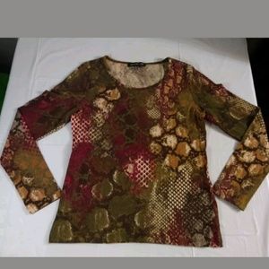 JONES NEW YORK Women's Reptile Print Long Sleeve